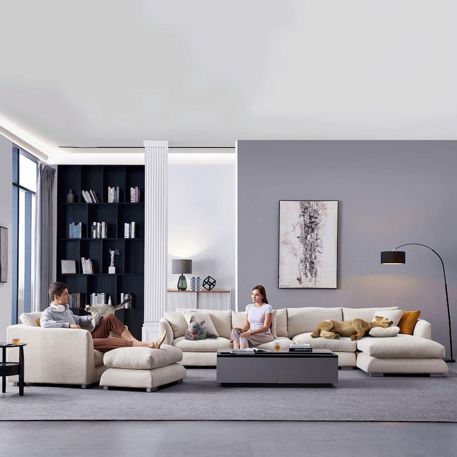 Feathers Room Set, Sofa, Mario Capasa | Valyou Furniture 