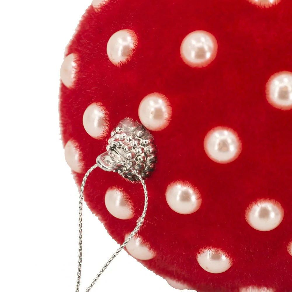 Polka Dot Christmas Ornaments Set of 3 Red and White Ball Decor