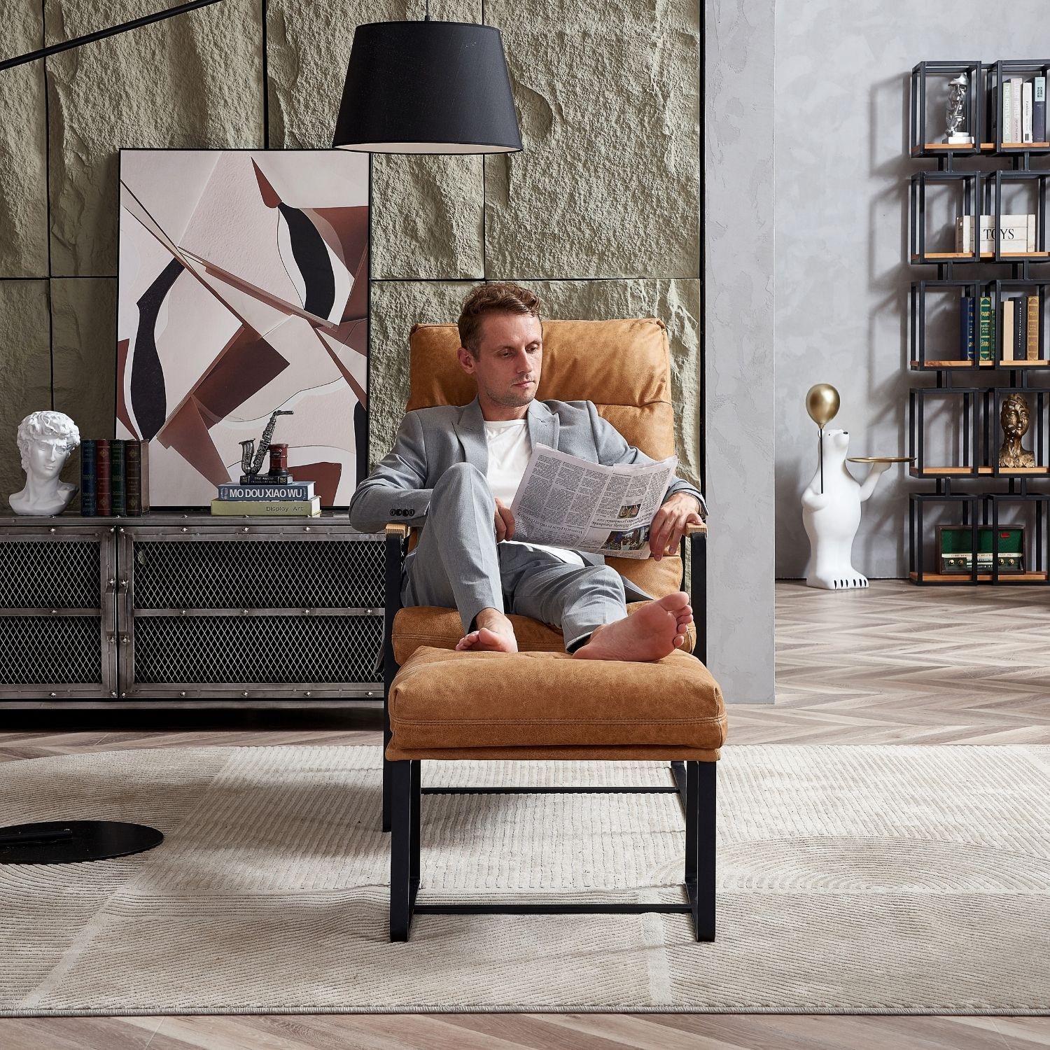 Rasche Lounge Chair with Ottoman Accent Chair Foundry