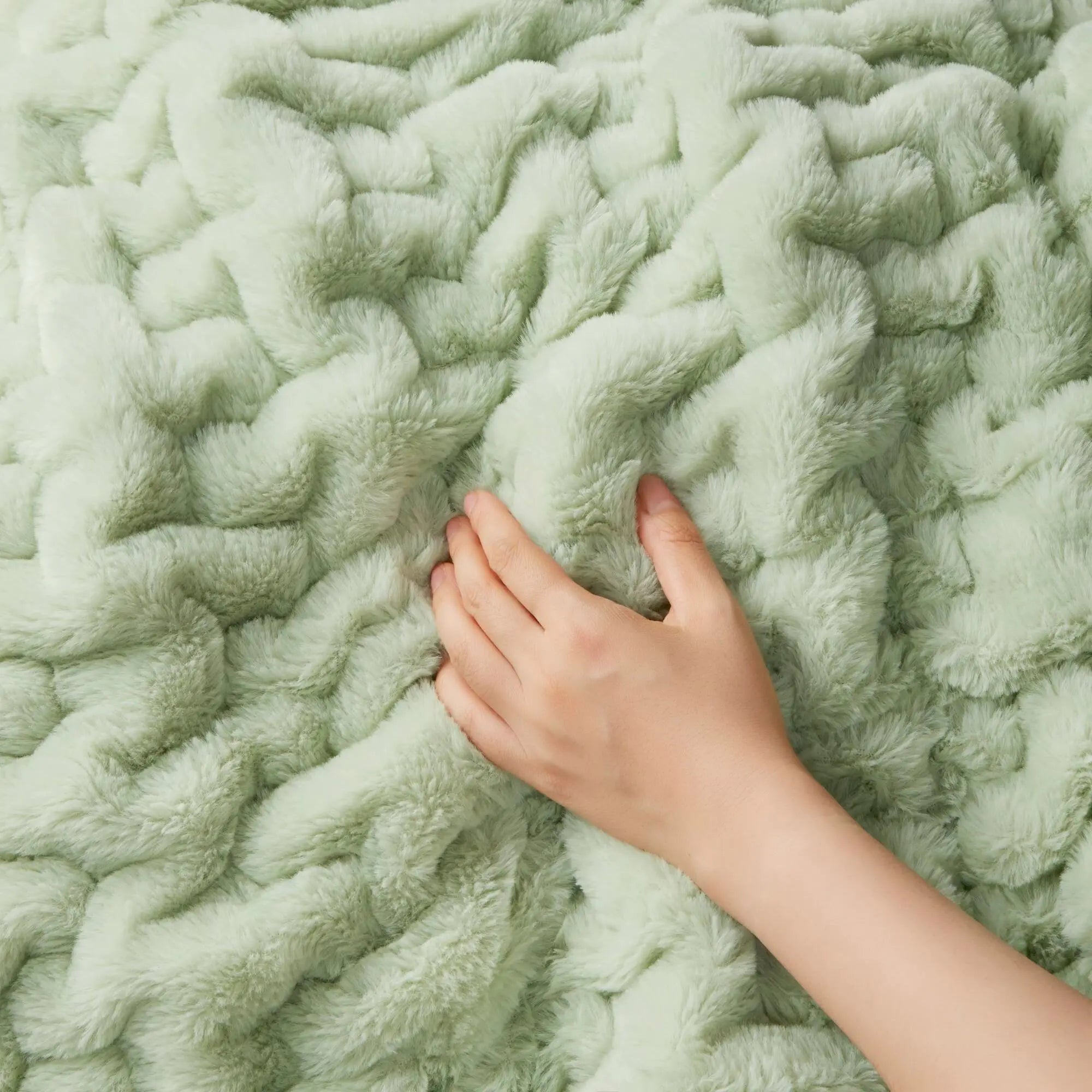 Ruched Fur Throw