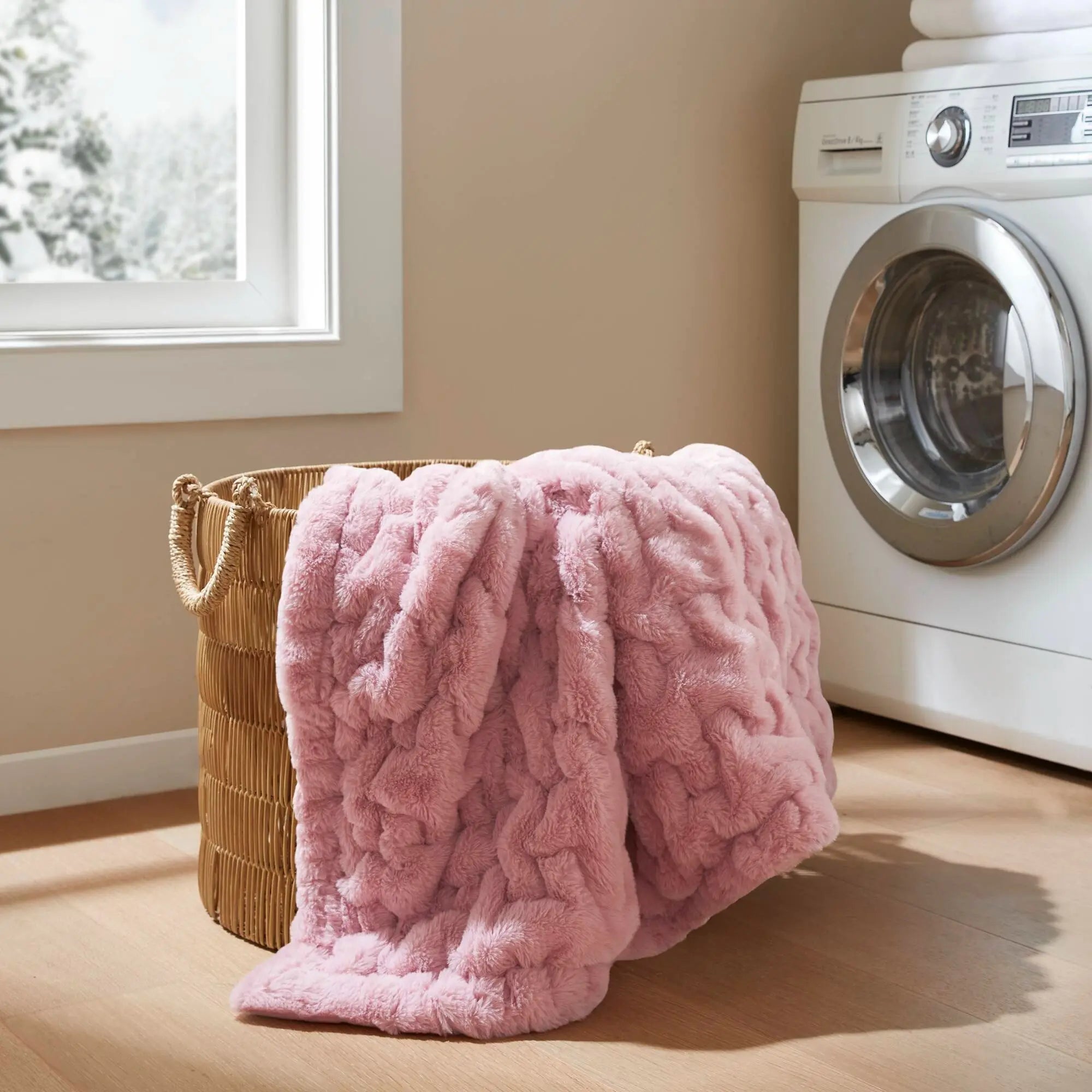 Ruched Fur Throw