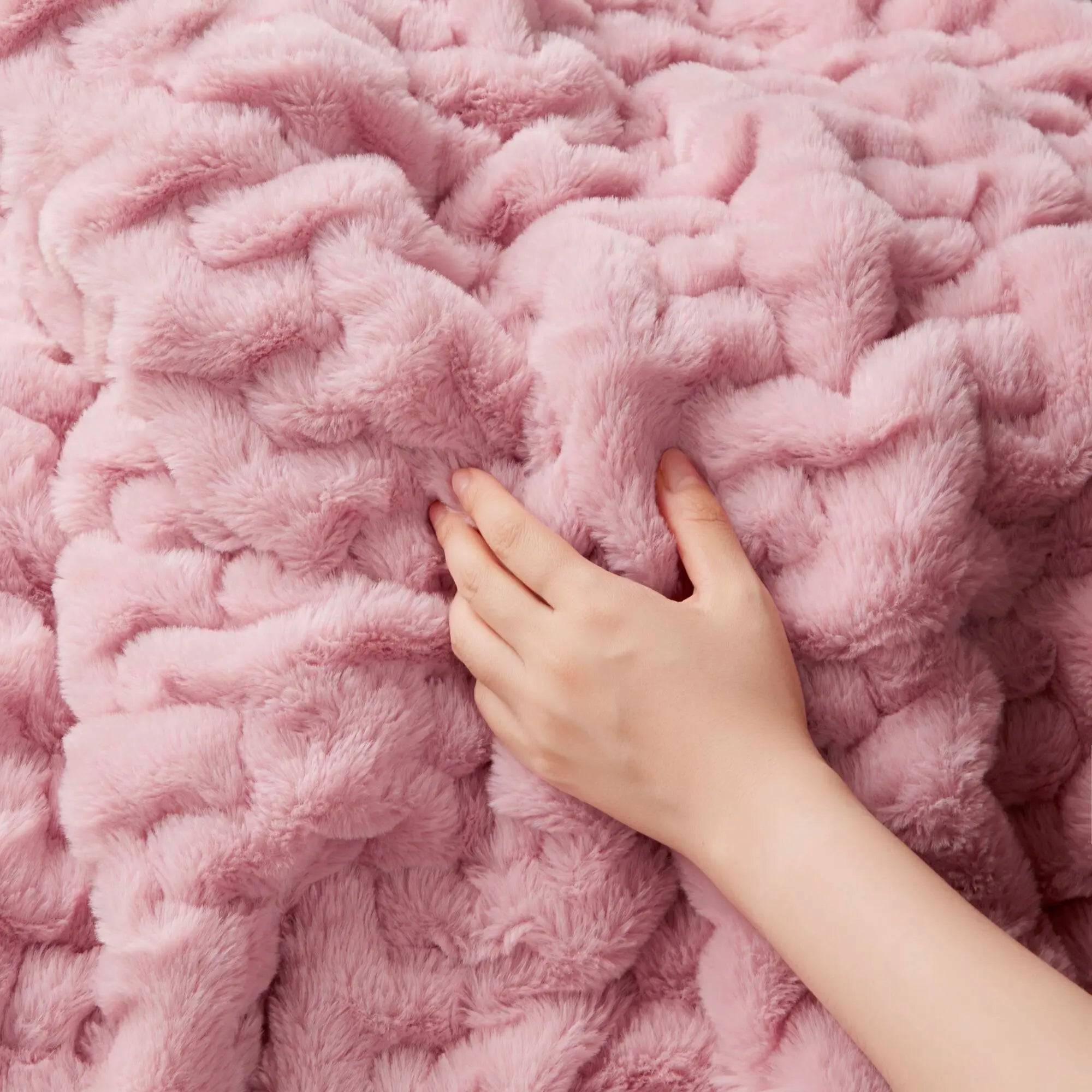 Ruched Fur Throw