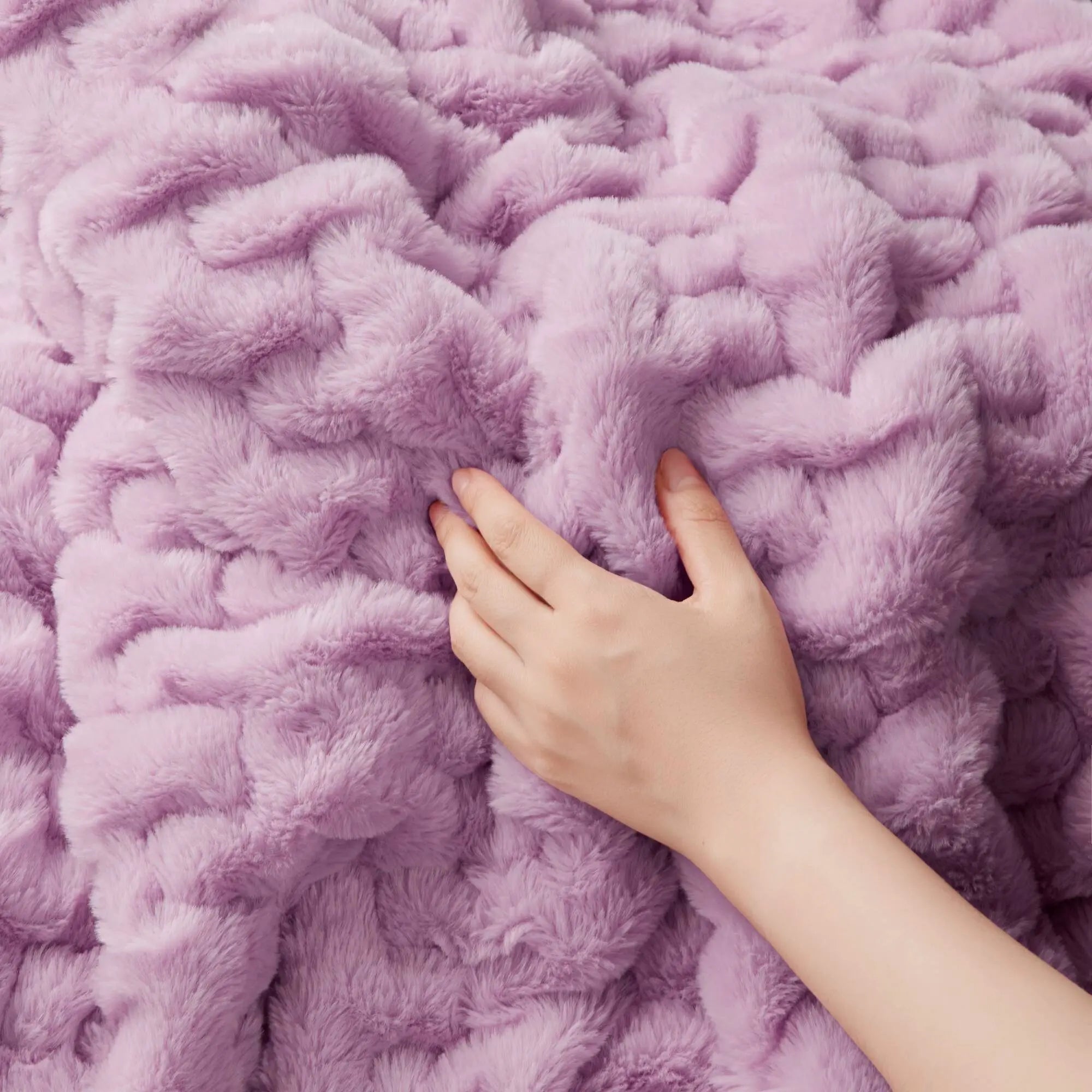 Ruched Fur Throw