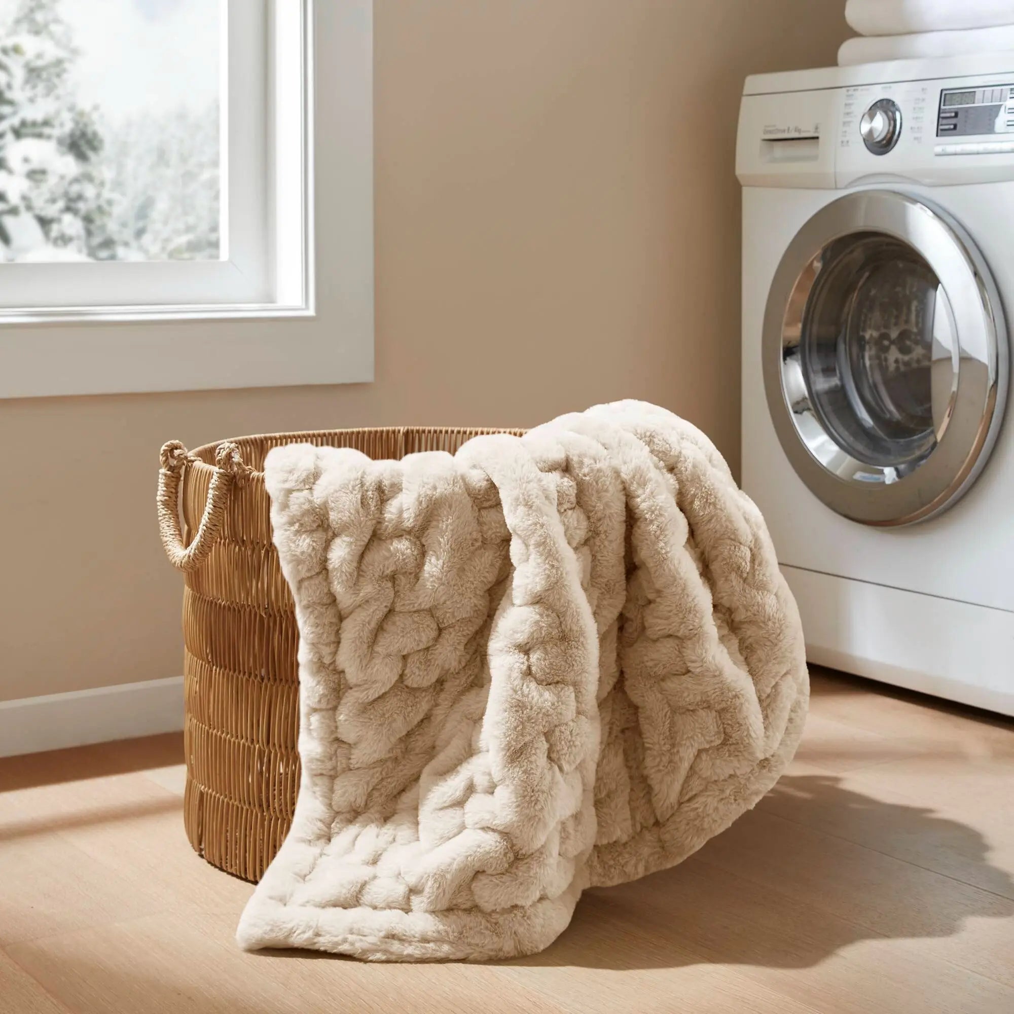 Ruched Fur Throw