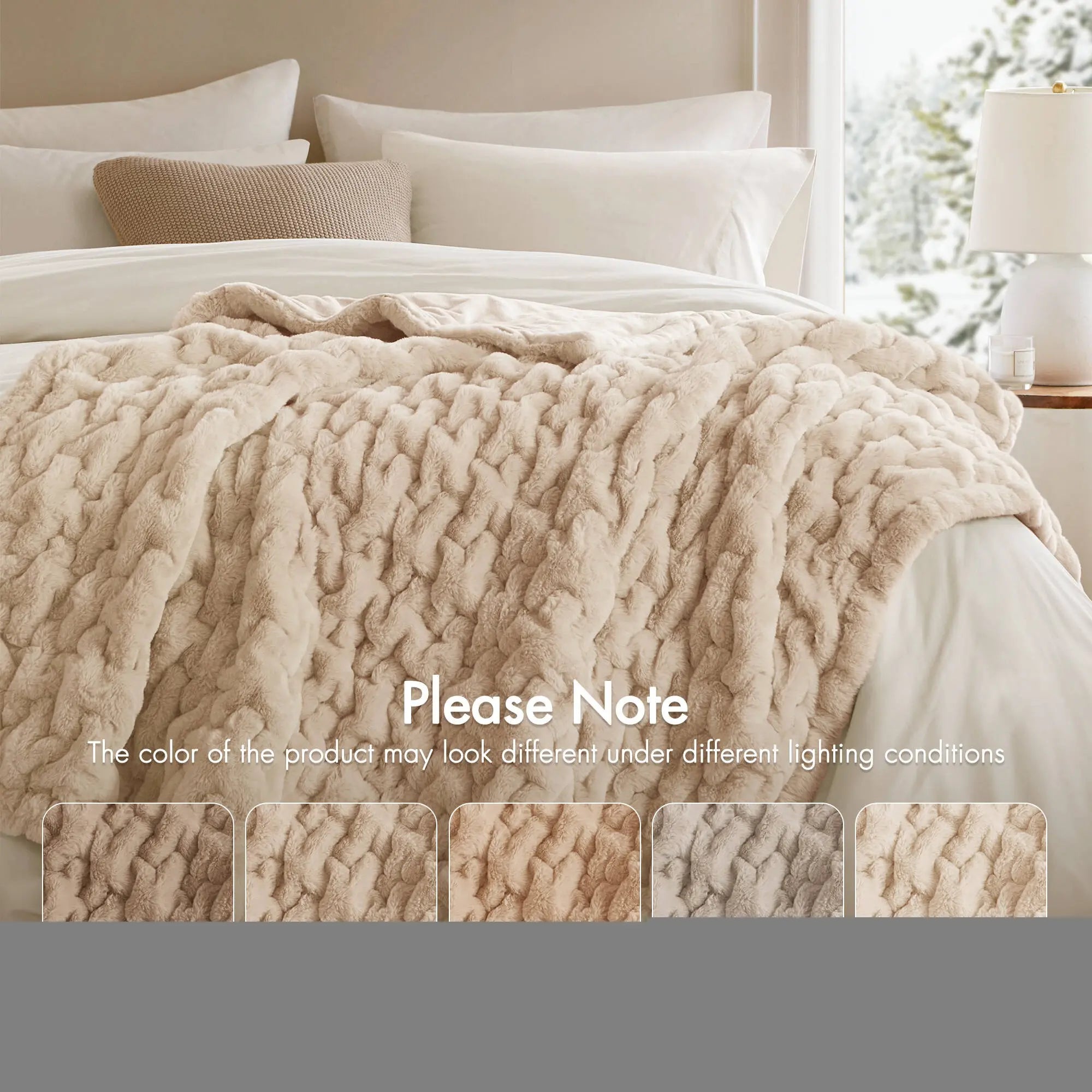 Ruched Fur Throw