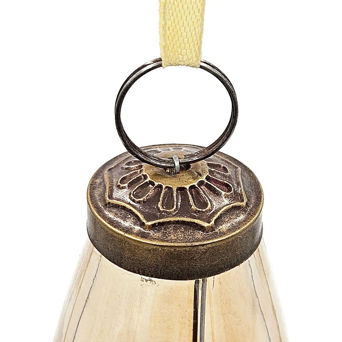 Set of 12 Lustrous Teardrop Glass Ornaments Elegant Gold-Brown Holiday Decor