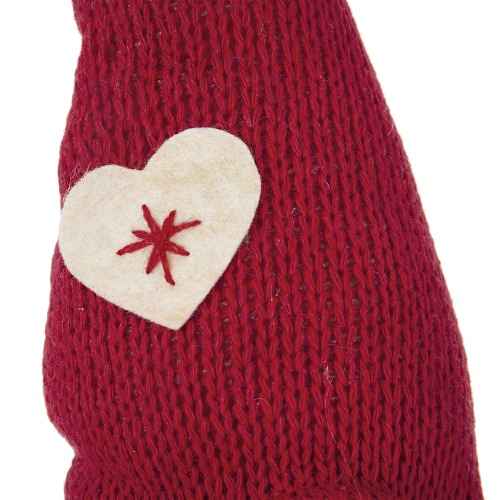 Set of 4 Red Fabric Gnome Family Decorations