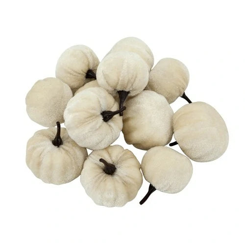 Set of 4 Velvet Pumpkins Mesh Bag ¨C Fall & Thanksgiving Decor