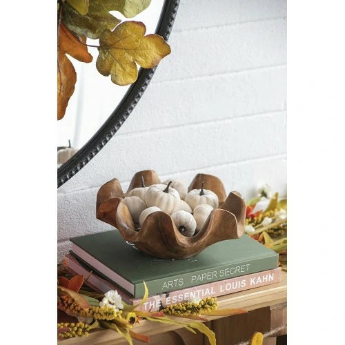 Set of 4 Velvet Pumpkins Mesh Bag ¨C Fall & Thanksgiving Decor