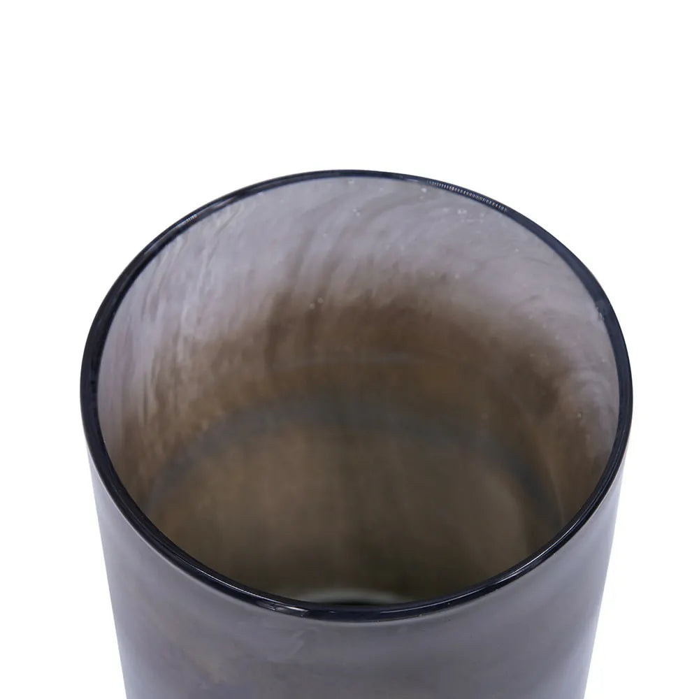 Sleek Silver Toned Glass Vase for Modern Home Decor 10 Inch Tall