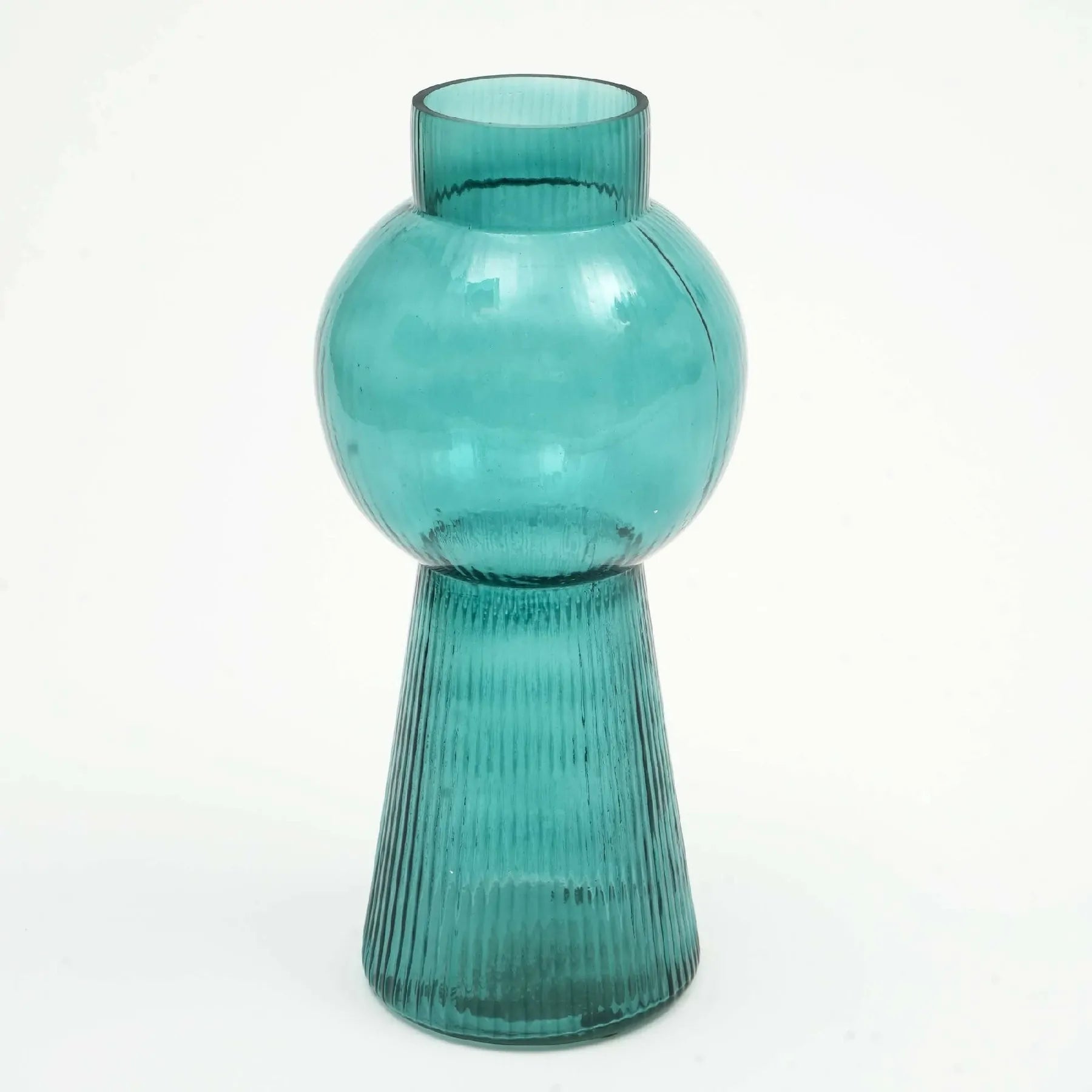 Tall Funnel Vase for Large Arrangements 12 Inch Green Centerpiece