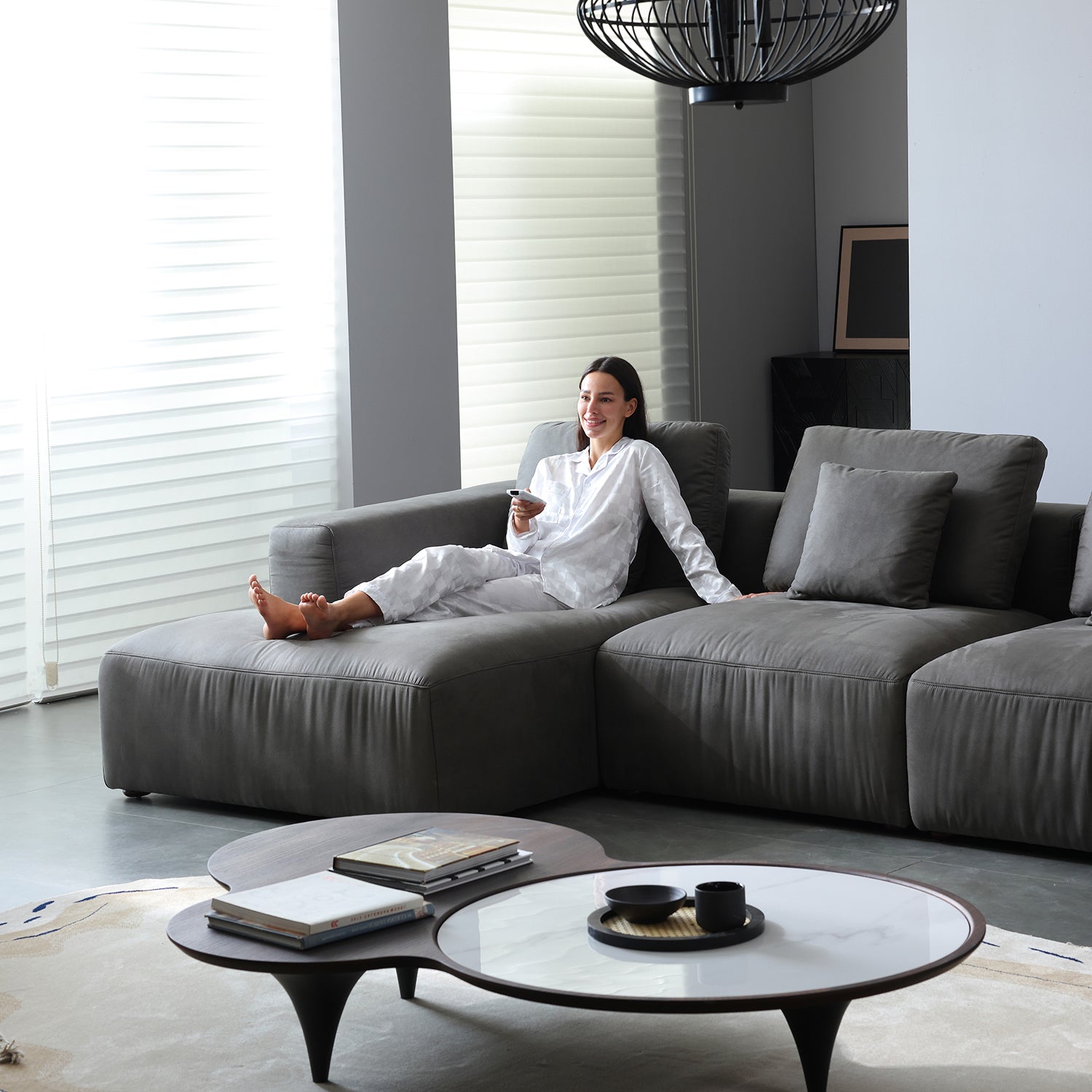 The 5th Closed Sectional - 115 inch Facing Left Grey【Christmas Special】