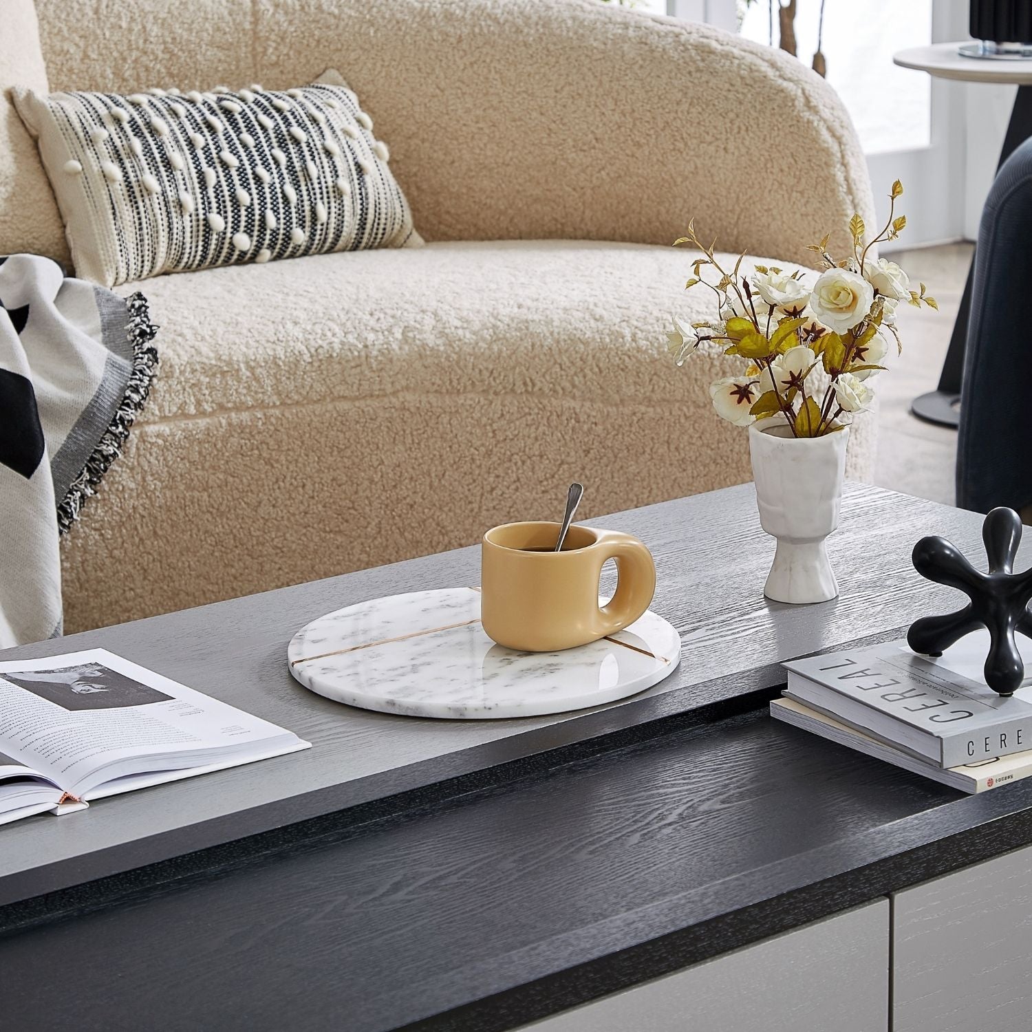 Arsino Marble Tray Accessory Valyōu Furniture