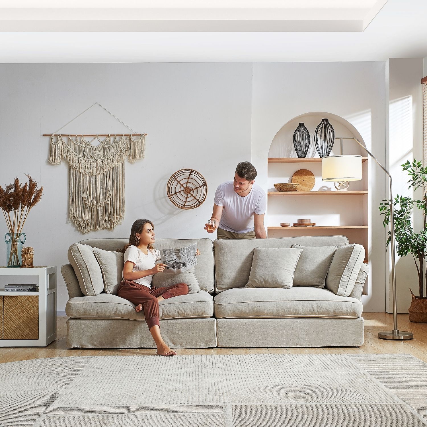 Chubby Sofa Sofa Lemons & Me 4 Seater Sand Linen