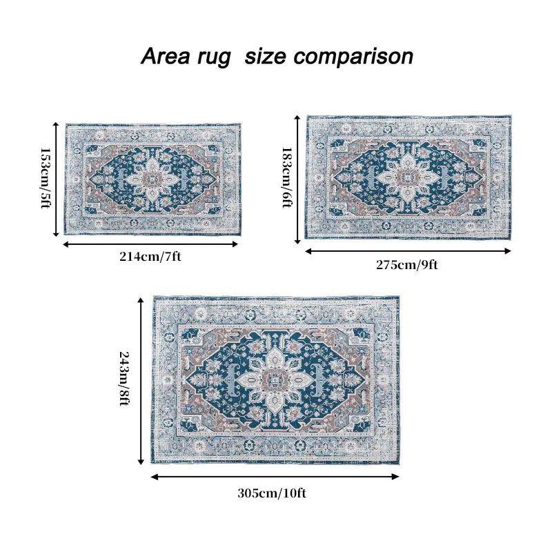 Vintage Bohemia Large Non-slip Washable Geometry Rug