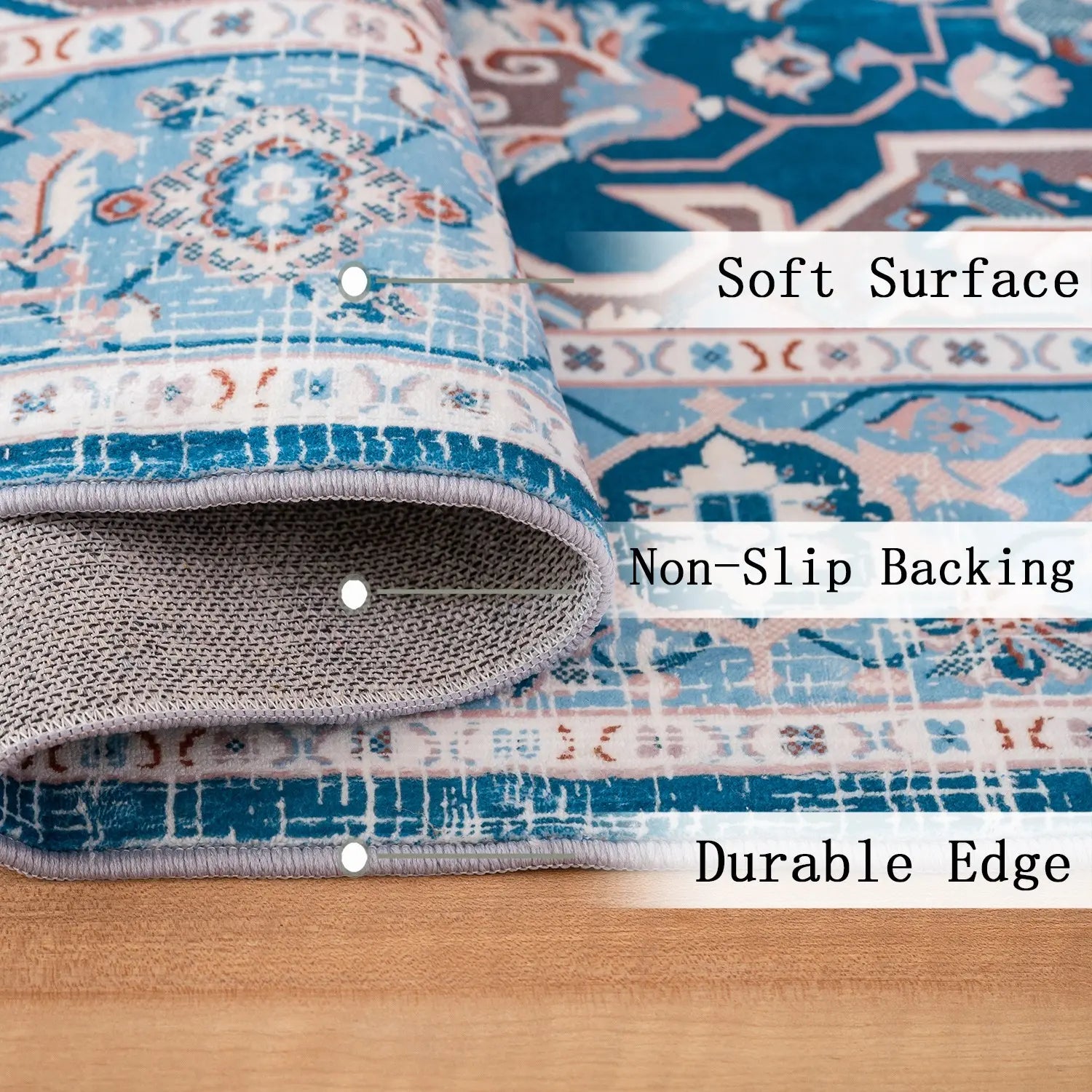 Vintage Bohemia Large Non-slip Washable Geometry Rug