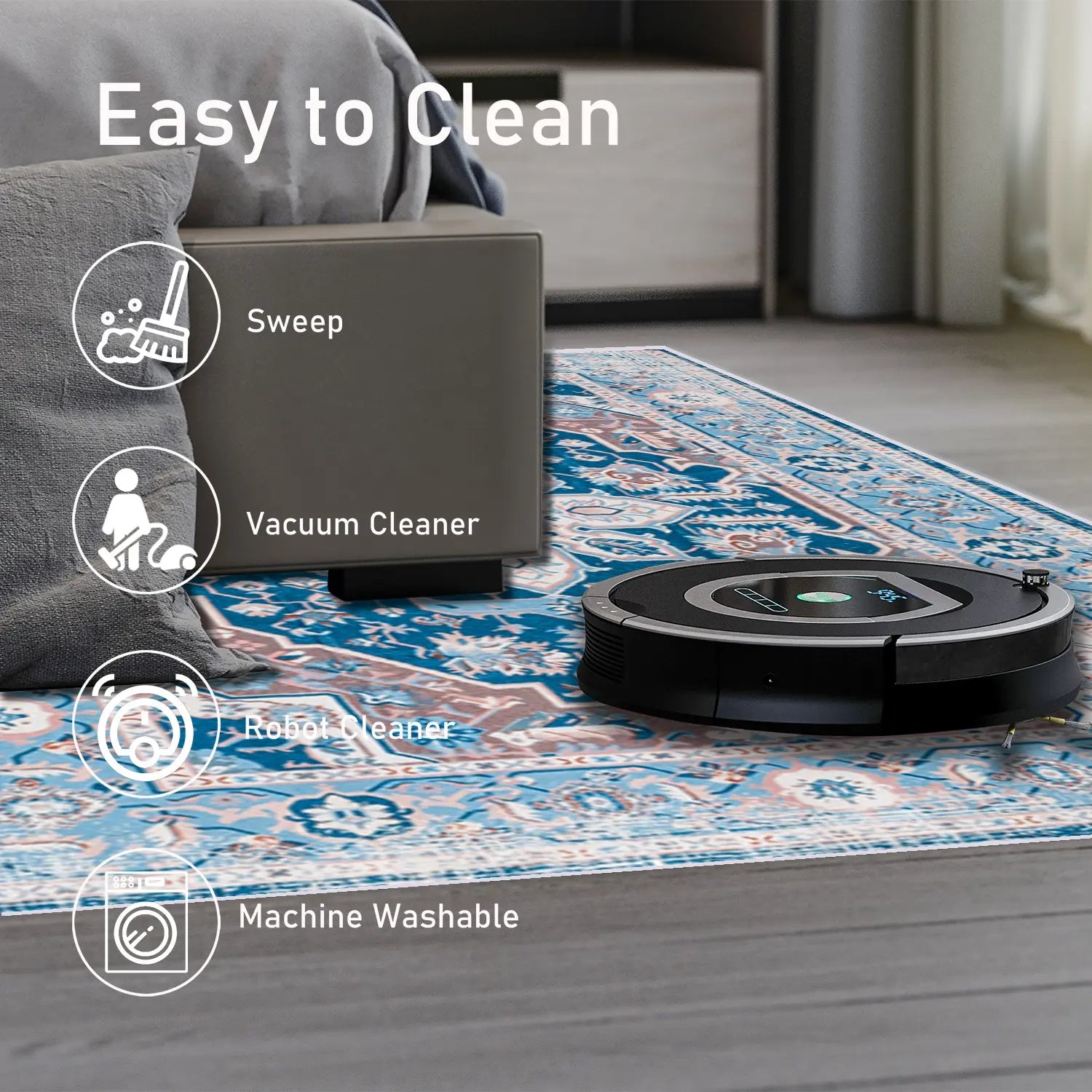 Vintage Bohemia Large Non-slip Washable Geometry Rug