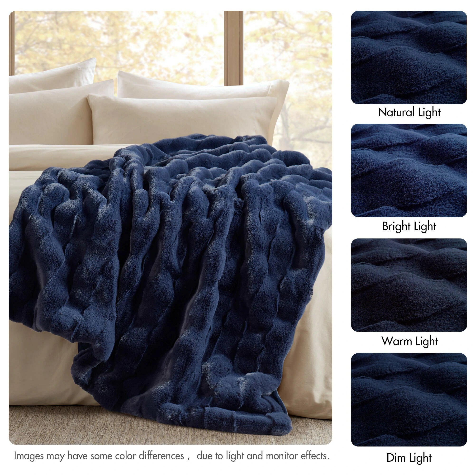 Winter Navy Throw Set-Cozy & Soft Blanket for gift
