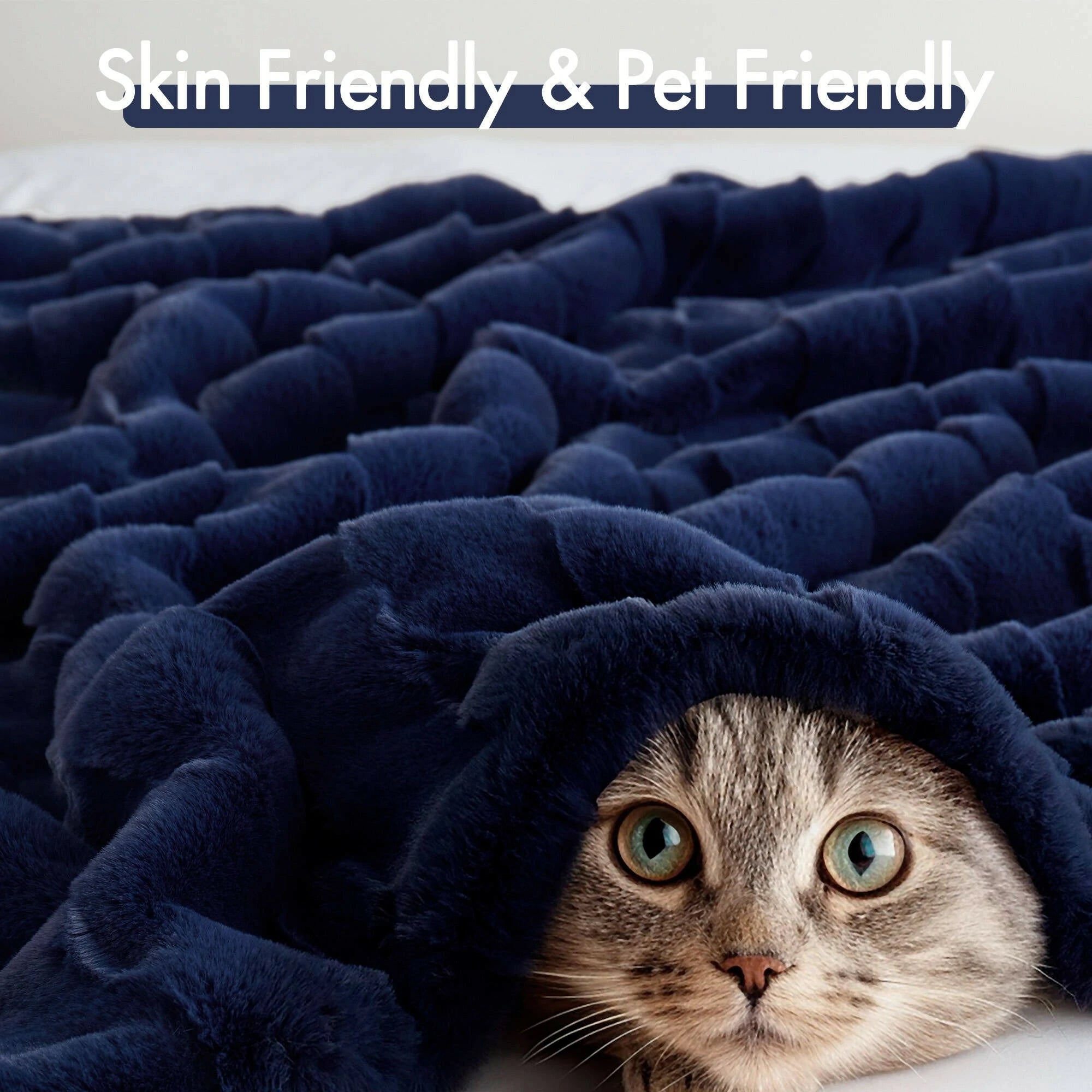 Winter Navy Throw Set-Cozy & Soft Blanket for gift