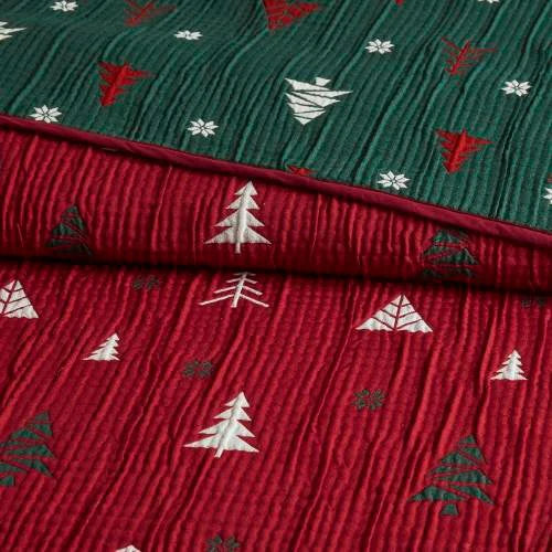 Winter Red Throw Set-Cozy & Soft Blanket for Christmas