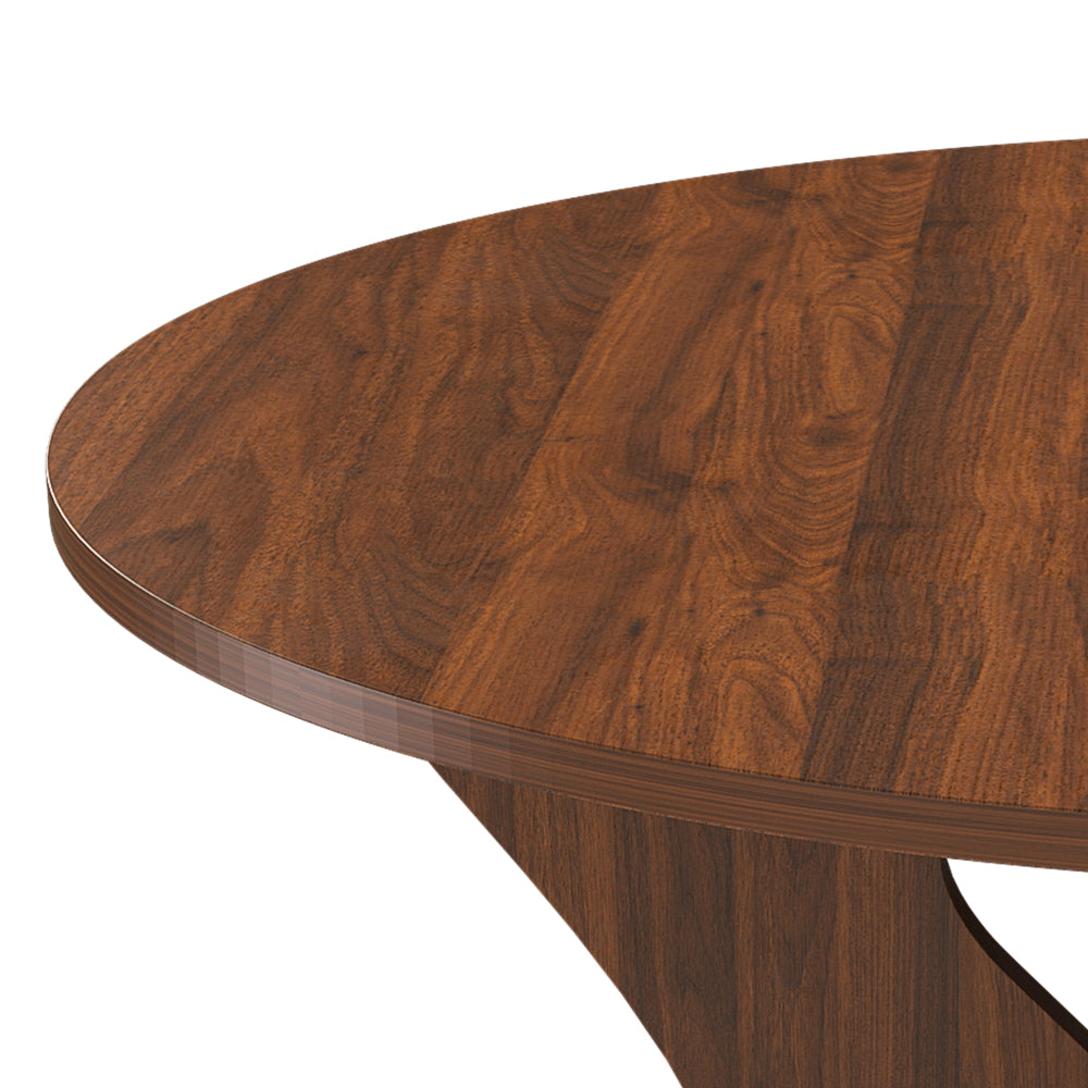 43'' Folding MDF Dining Table with Walnut Veneer for Indoor and Outdoor Use