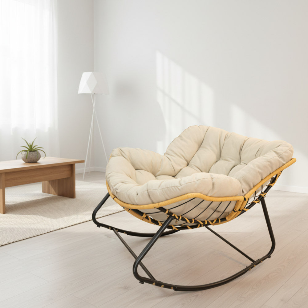 Modern Patio Egg Rocking Chair For Outdoor and Bedroom Living Room