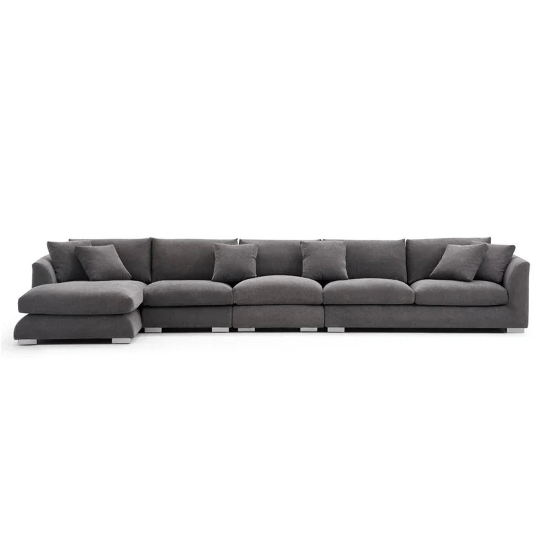 Feathers Sectional Couch Chaise Lounge 88-170 Inches