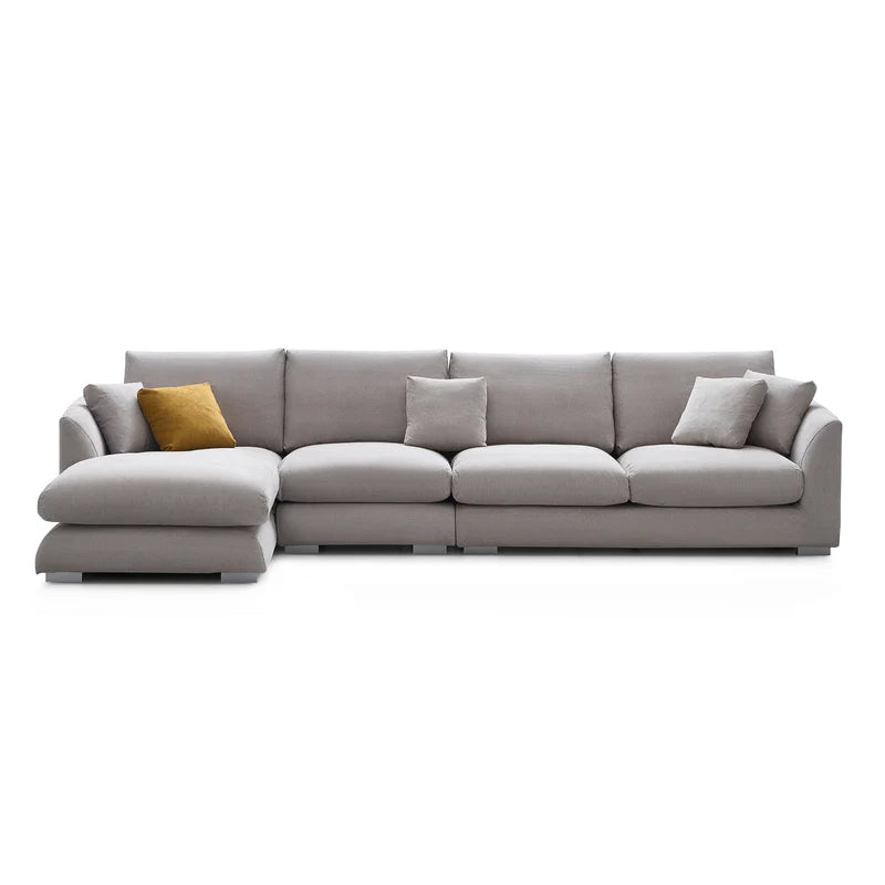Feathers Sectional Couch Chaise Lounge 88-170 Inches