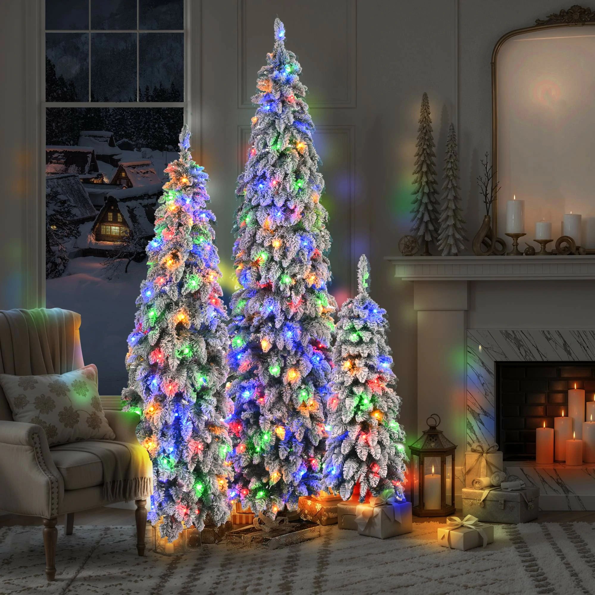 11 Lighting Modes Pencil Christmas Trees Set of 3