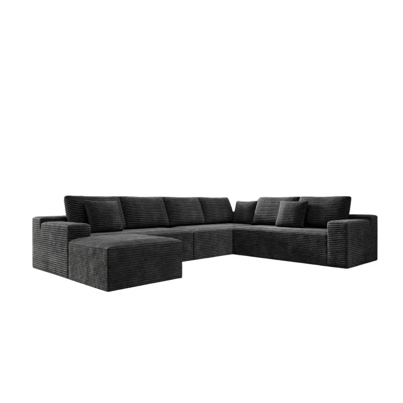Flexo Corduroy Modular Sectional Couch 6-7 Seat Sofa