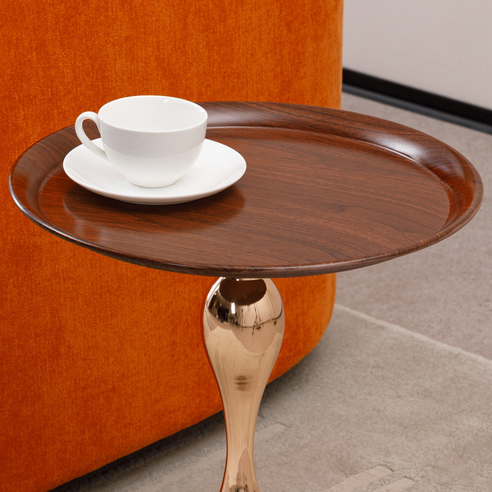 Small Round Coffee Table Modern Metal Pedestal Tables