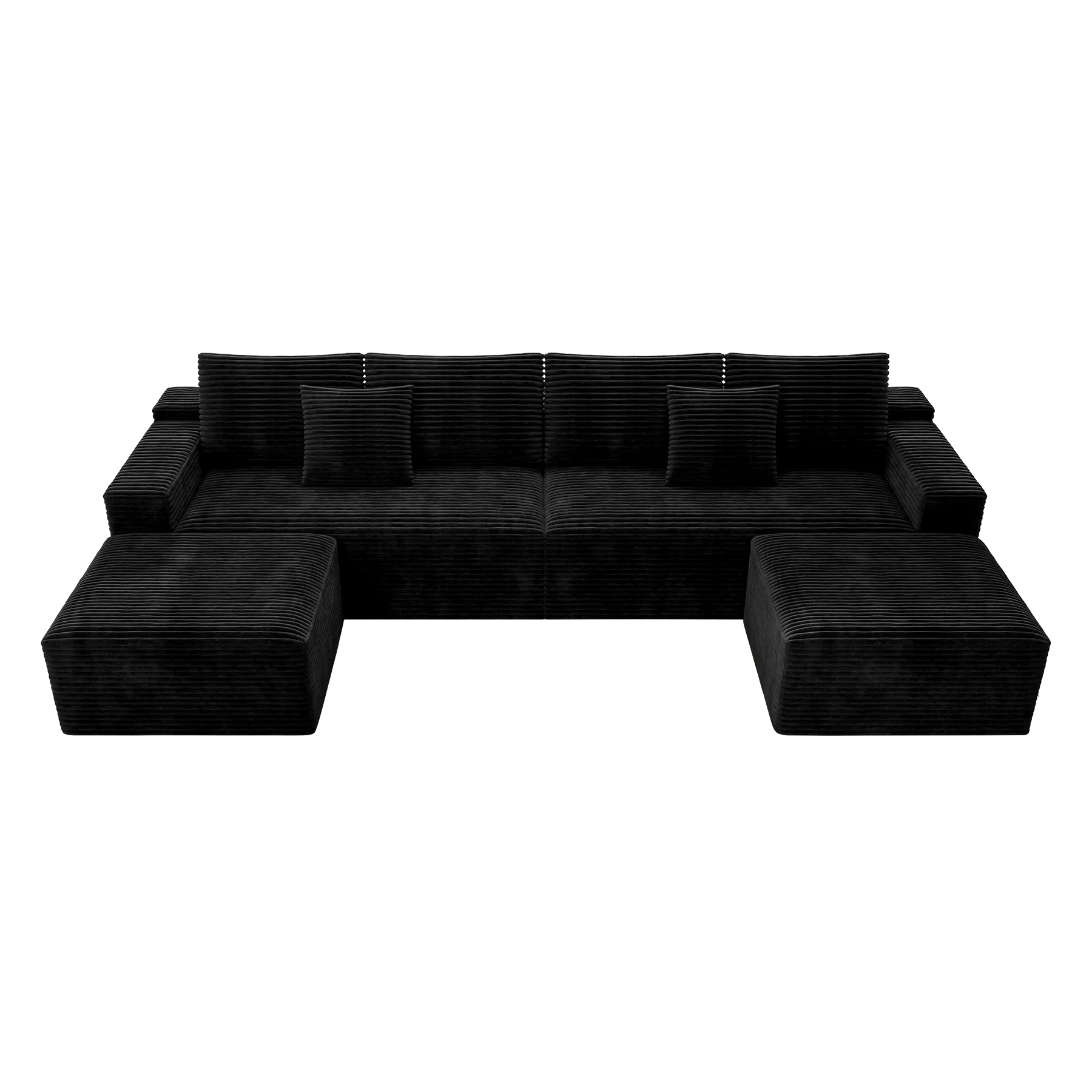 Flexo Corduroy Modular U-Shaped Sectional Couch with 2 ottomans