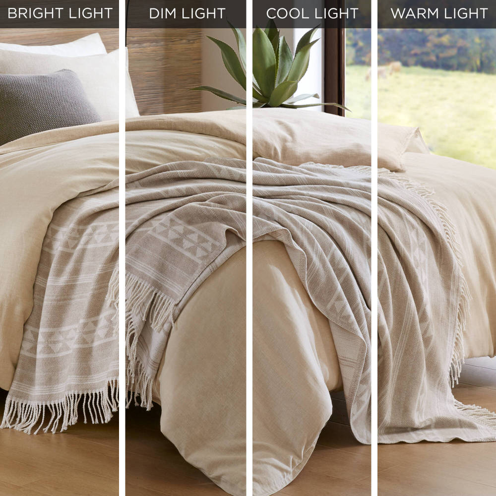 Cotton Blend Throw Blanket For Bed And Picnic 1-Piece