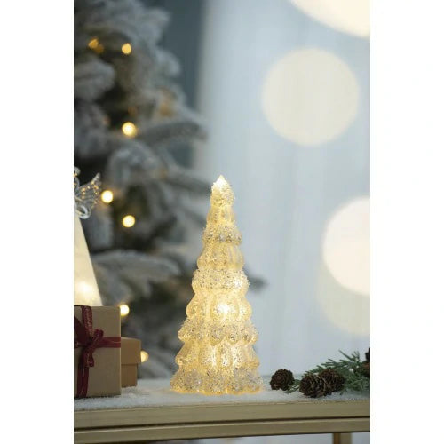 3 Pack Glass Cone Christmas Tree with Lights