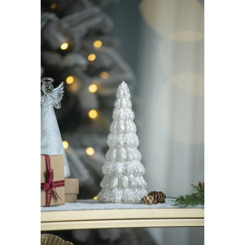 3 Pack Glass Cone Christmas Tree with Lights