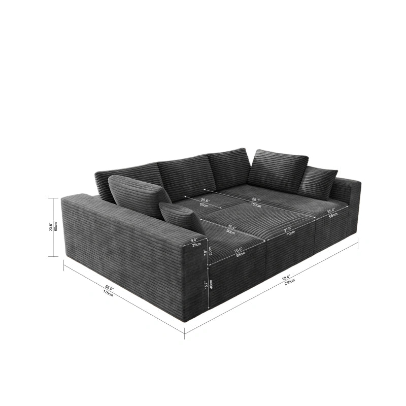 Flexo Corduroy Modular Sectional Pit Sofa