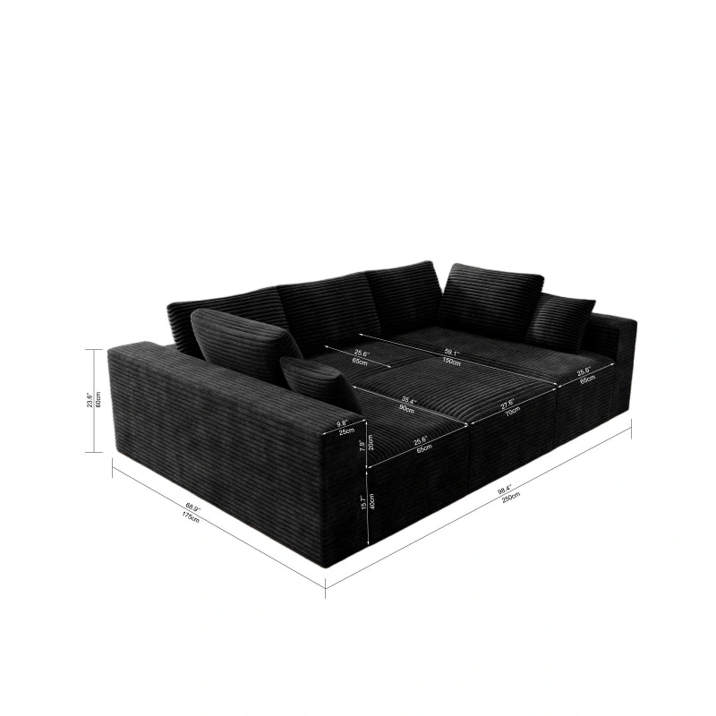 Flexo Corduroy Modular Sectional Pit Sofa