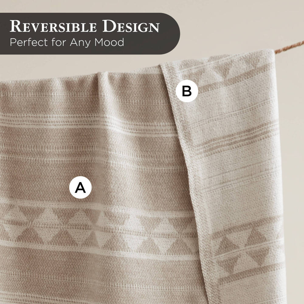 Cotton Blend Throw Blanket For Bed And Picnic 1-Piece