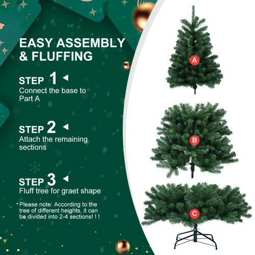 6ft-7.5ft Green Christmas Tree with 760 Tips Easy Setup