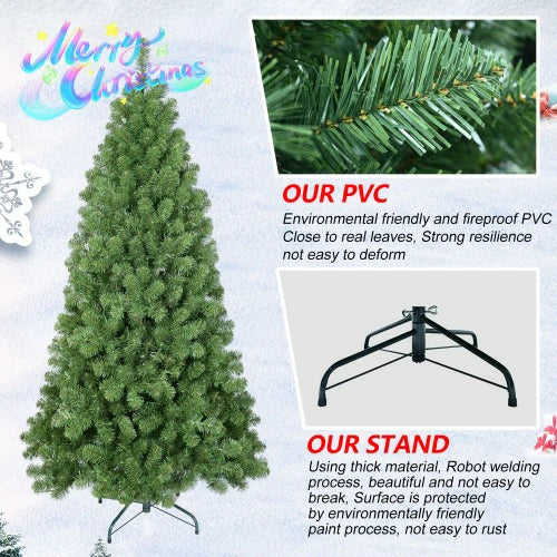6ft-7.5ft Green Christmas Tree with 760 Tips Easy Setup