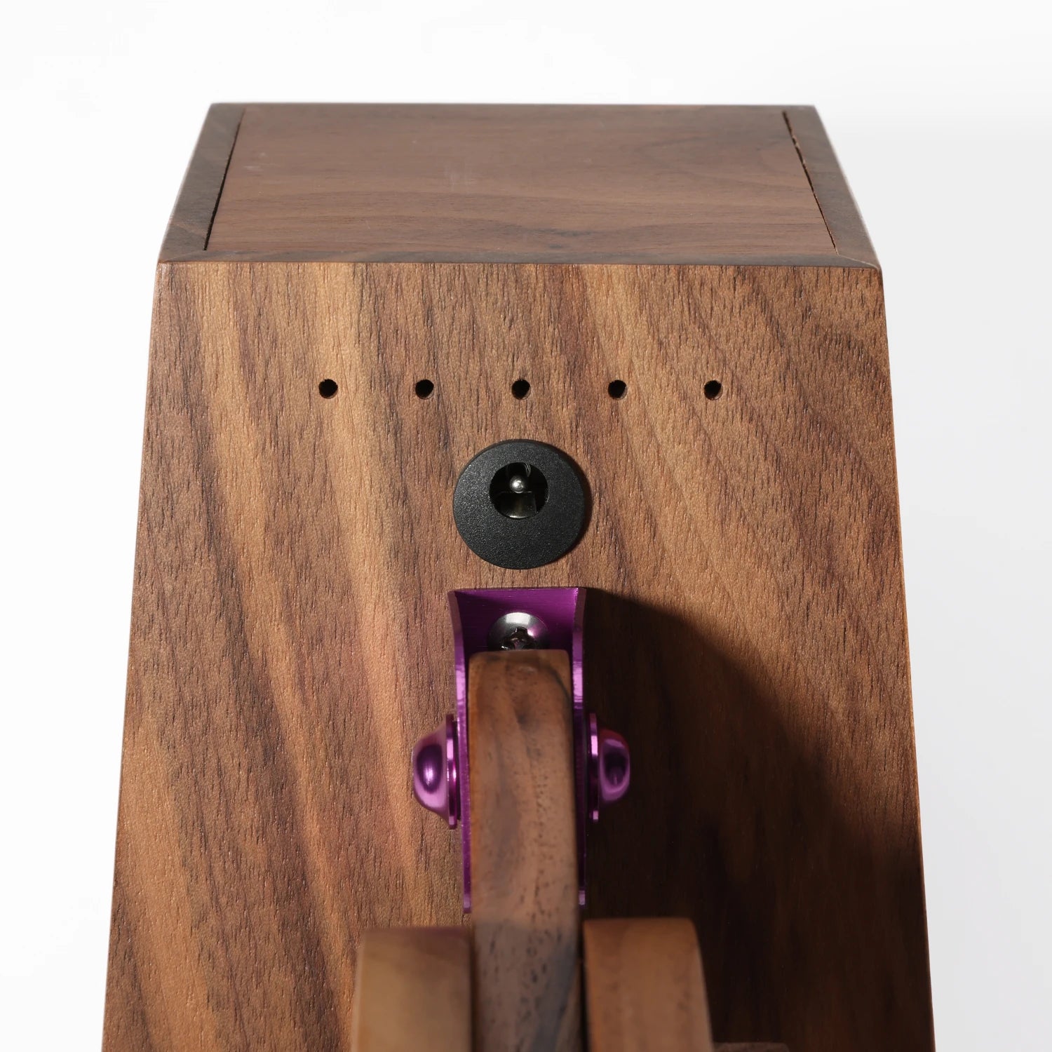 Wooden product with a purple accent on a white background