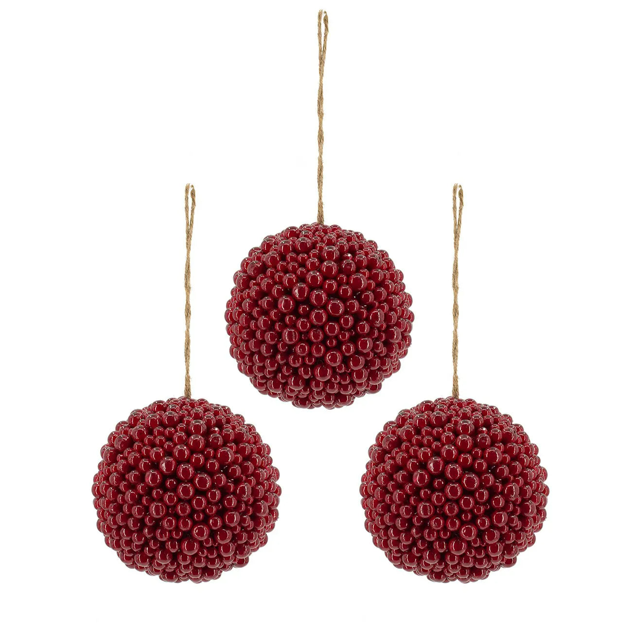 Christmas Berry Ornaments Set of 3 Red Berry Balls for Holiday Decor
