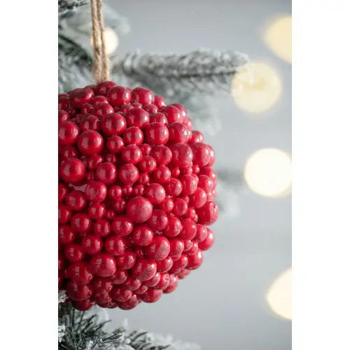 Christmas Berry Ornaments Set of 3 Red Berry Balls for Holiday Decor