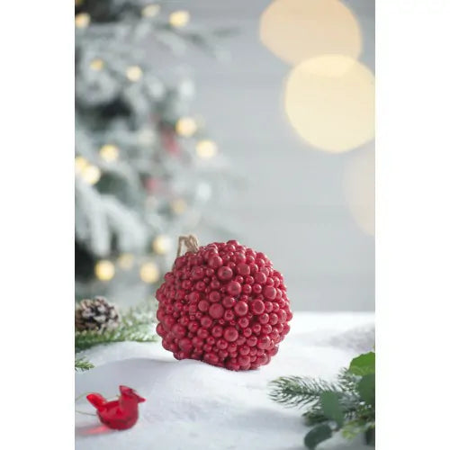 Christmas Berry Ornaments Set of 3 Red Berry Balls for Holiday Decor