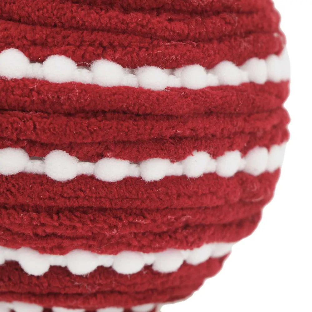 Christmas Ball Ornaments Set of 12 Red White Striped for Holiday Decor