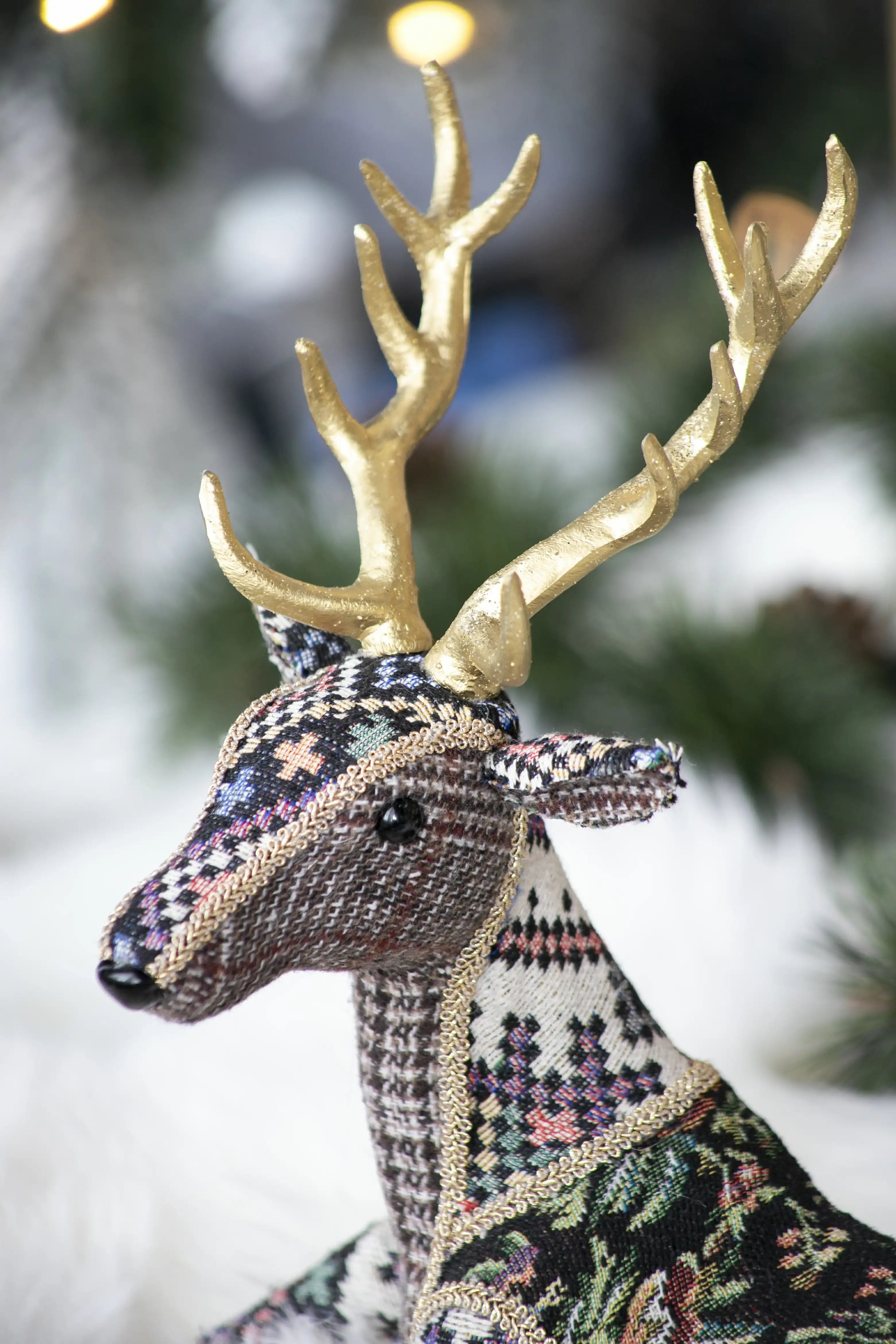 Christmas Decor 12 Inch Velvet Foam Sitting Deer