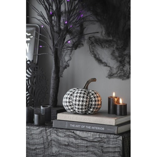 2 Pics Fabric Plaid Pumpkin Decor Halloween Decoration