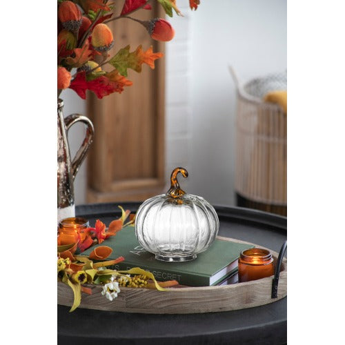4 Pcs Fall Glass Pumpkin Ornaments – Thanksgiving & Harvest Decor