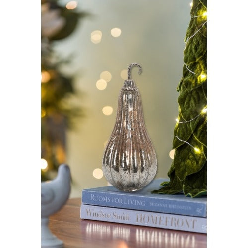 Foil Mercury Glass Gourd – Fall Harvest Thanksgiving Decor