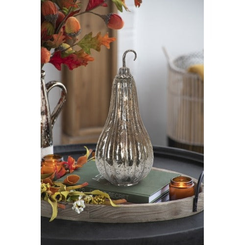 Foil Mercury Glass Gourd – Fall Harvest Thanksgiving Decor